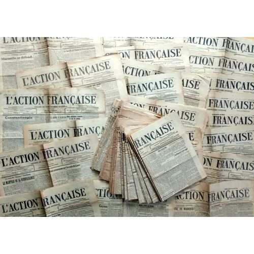 Guerre 14-18 : Gros Lot 50 Vieux Journaux Authentiques "Action Française" 1917 Censure