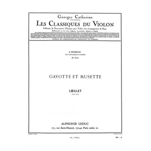Gavotte Et Musette Classiques No.373 - Recueil Avec Parties Séparées Violon Et Piano 9790046199622 Al19962
