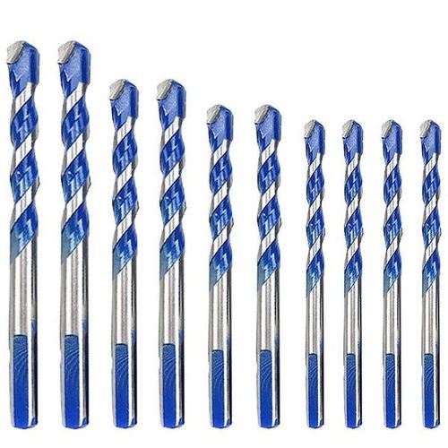 Jeu de forets en carbure de tungstène de qualité supérieure ¿ 10 pièces pour carrelage, béton, verre, bois et plus encore ¿ Conception à fente en U