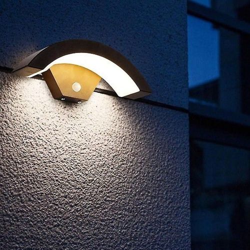 Applique D'extérieur Led 18 W Avec Détecteur De Mouvement, Étanche Ip65, Aluminium Noir, Lumière Blanche Et Chaude, Installation Facile