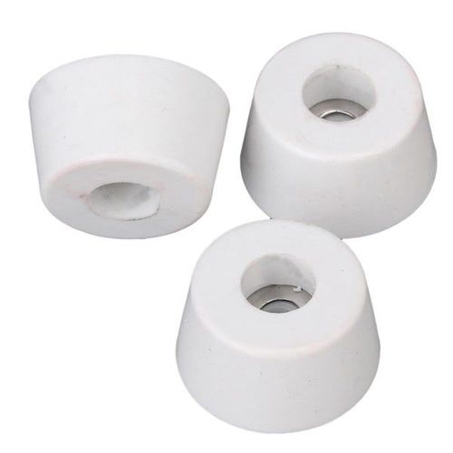 Lot de 10 patins antidérapants en caoutchouc blanc pour pieds de meuble, 25 x 20 x 13 mm, trou de 10 mm, durables, haute élasticité, installation facile.