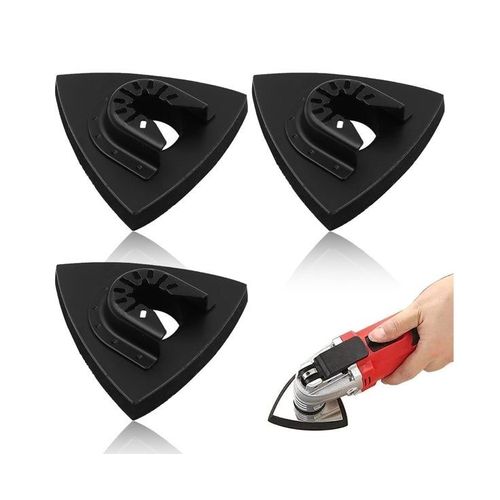 Patins de ponçage triangulaires multi-outils 80 mm ¿ Acier carbone et EVA durables, compatibles avec Bosch, DREMEL, FEIN et WORX