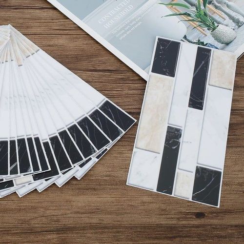 Lot de 24 autocollants muraux imperméables en PVC effet 3D, motif mosaïque imitation carrelage, pour cuisine et salle de bain