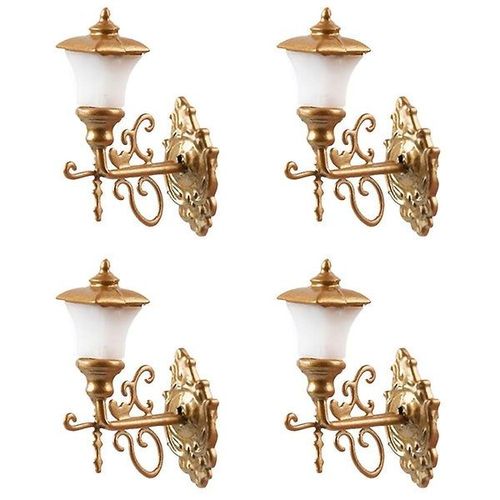 Mini Applique Murale Pour Scènes Miniatures ¿ Lot De 4, Lumière Jaune Chaude, Échelle 1/87, Matériau Abs Durable