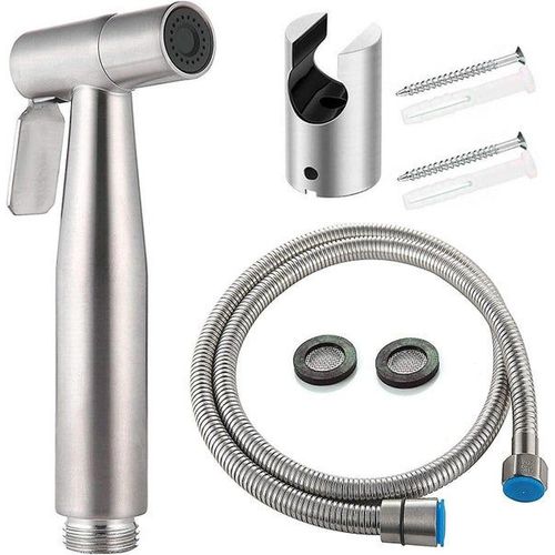 Kit WC bidet avec douchette, acier inoxydable 304, flexible de 120 cm, installation facile, hygiénique pour tous les utilisateurs