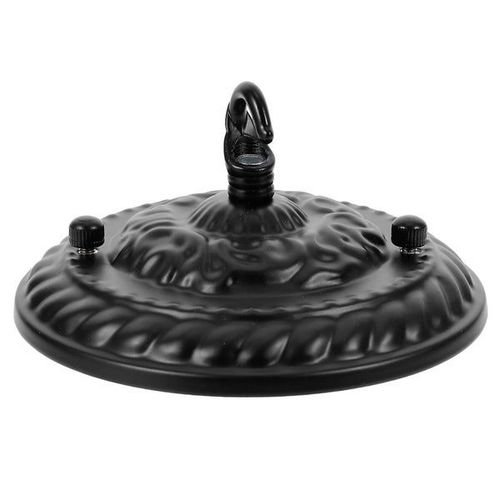 Base De Lampe De Plafond Rétro Noire Pour Lustres Et Lanternes ¿ Acier Et Alliage De Zinc, Installation Facile, 13,5 Cm