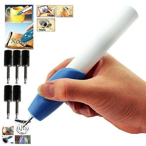Stylo graveur pour personnalisation sur métal, bois, verre et plastique - Comprend des pointes de rechange