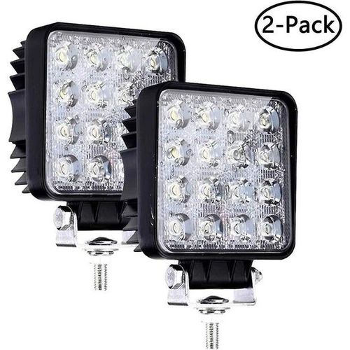 Barre lumineuse LED 48 W 4 pouces, luminosité 3 360 lm, étanchéité IP67, température de couleur 6 000 K, aluminium durable, lot de 2 avec support de montage