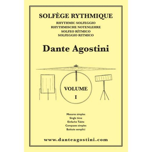 Dante Agostini : Solfège Rythmique - Volume 1 - Recueil Batterie 9790707005118 Carmk2