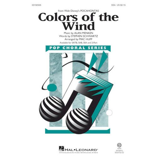 Mac Huff : Colors Of The Wind From Pocahontas - Partitions Pour Chorales Ssa Hl00192926