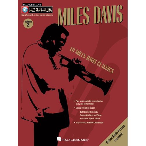 Miles Davis : Miles Davis Jazz Play-Along Volume 2 - Recueil Avec Cd Flute, Violin, Guitar, Clarinet, Trumpet, Saxophone, Trombone, Chords Hl00841645 9780634039164