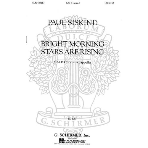 Traditional : Bright Morning Stars Are Rising - Partitions Pour Chorales Ssattb A Cappella Hl50483187