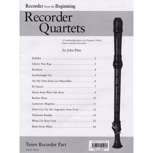 Recorder Quartets: Tenor Recorder Part Tenor Recorder Part - Recueil Flûte À Bec Musch65021 9780711995055