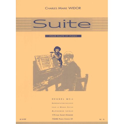 Charles-Marie Widor : Suite Pour Flûte Et Piano, Op. 34 - Recueil Flûte Traversière Et Piano 9790047189097 Alhe18909