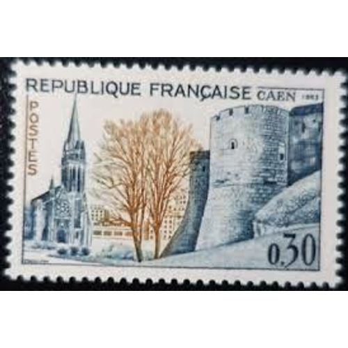 36ème Congrès De Le Fédération Des Stés Philatéliques Françaises À Caen Château Année 1963 N° 1389 Yvert Et Tellier Luxe