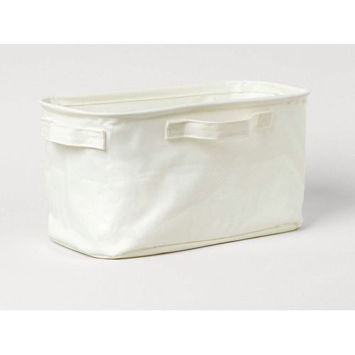 Panier coton H&M Home NEUF Blanc écru crème Écologique intérieur plastique recyclé 37 cm avec poignée 37 x 27 cm Corbeille Bac Housse dressing linge Rangement jouets
