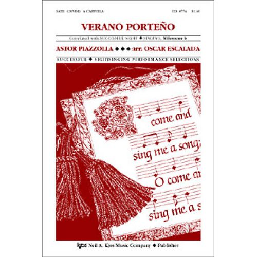 Astor Piazzolla : Verano Porteno - Partitions Pour Chorales Satb Kjs8774