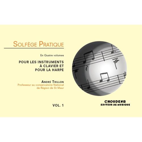 André Trillon : Solfège Pratique Volume 1 - Keyboard & Harp - Recueil Keyboard, Harp Musacf020662