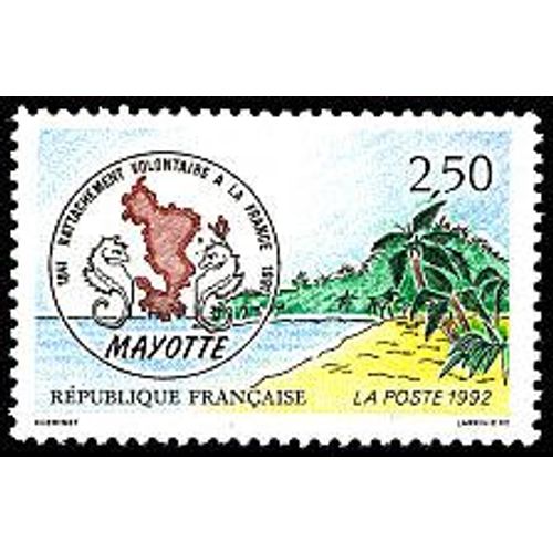 150ème Anniversaire Du Rattachement Volontaire De Mayotte À La France Année 1991 N° 2735 Yvert Et Tellier Luxe