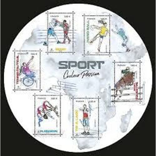 Sport : Couleur Passion (4) Représentation Stylisée De Différents Sports Feuillet 5588 (Rond) Année 2022 N° 5588 5589 5590 5591 5592 5593 Yvert Et Tellier Luxe