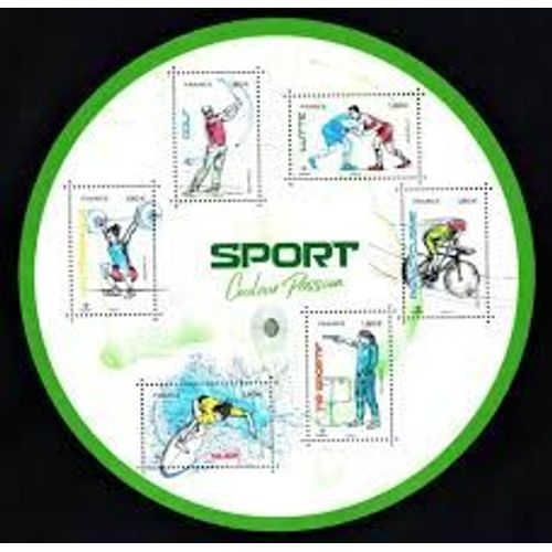 Sport : Couleur Passion (5) Représentation Stylisée De Différents Sports Feuillet (Rond) 5688 Année 2023 N° 5688 5689 5690 5691 5692 5693 Yvert Et Tellier Luxe