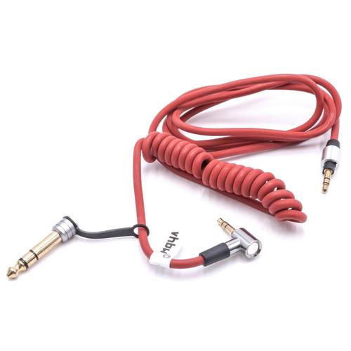 vhbw Câble audio AUX compatible avec Monster Beats by Dr. Dre Beats Pill XL casque - Avec prise jack 3,5 mm, vers 6,3 mm, 150 cm rouge