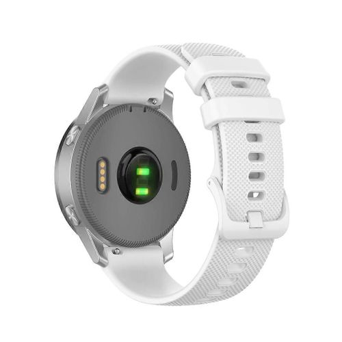Pour Garmin Vivoactive 4s Petit Plaid Silicone Bracelet (Blanc)