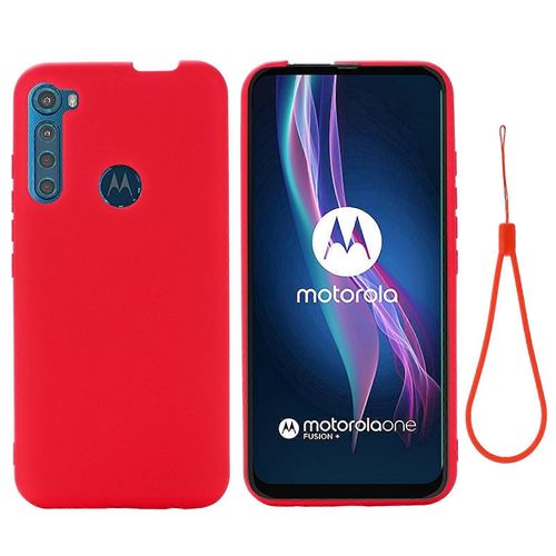 Pour Motorola One Fusion+ Pure Color Liquid Silicone Shockproof Full Cover Case