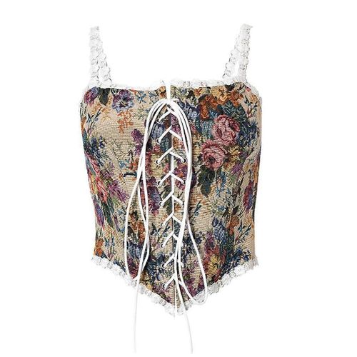 Femmes Sexy Bustiers Corsets Floral Crop Top Impressiondébardeur Party Corsage