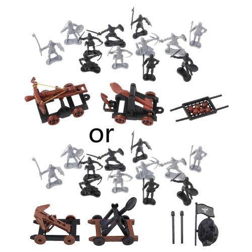 14 Pcs Chevalier Soldat Catapulte Jouet Modèle Figure En Plastique Figurine Enfants Faveur