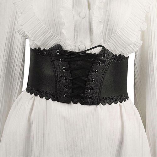 Femmes Élastique Underbust Bustier Waist Training Cincher Faux Cuir Corsets