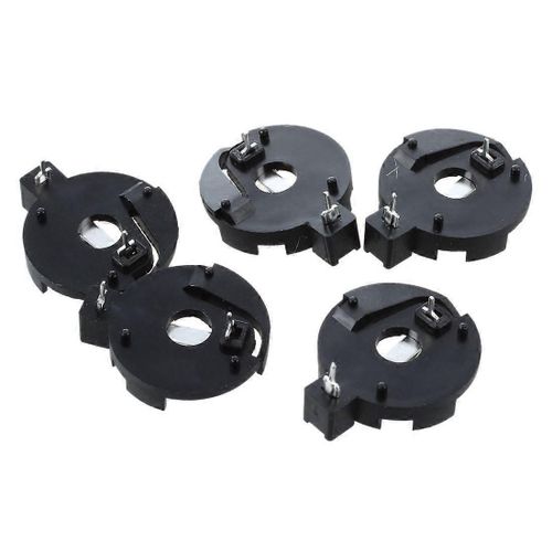 CR2016 2025 2032 Pile bouton bouton Porte-piles Douille noir 5 pcs