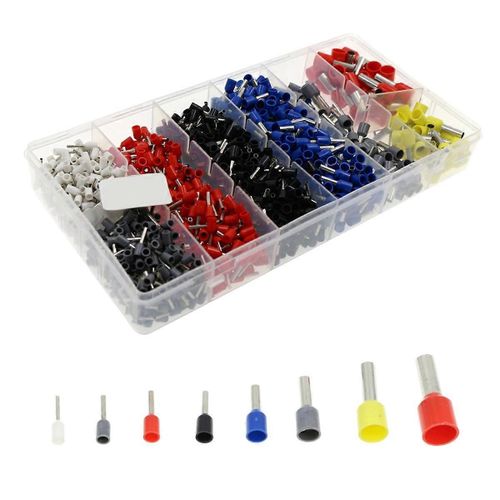 1200Pcs Fil Cuivre Connecteur À Sertir Isolé Cordon Broche Extrémité Terminal