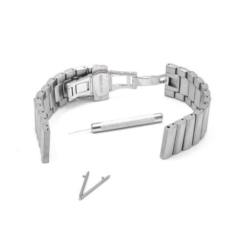 Vhbw Bracelet Compatible Avec Lg Watch Sport Montre Connectée - 16,3 Cm Acier Inoxydable, Argent