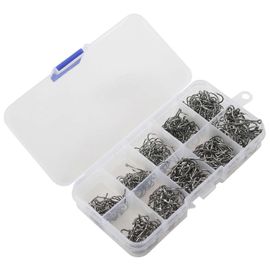 500pcs Fish Jig Hameçons Avec Trou De Pêche Tackle Box 10 Tailles En Acier Au Carbone