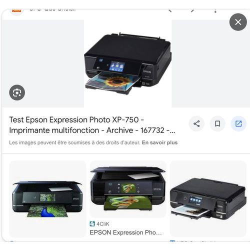 Vends Imprimante, photocopieuse Epson XP_750 Très bon état