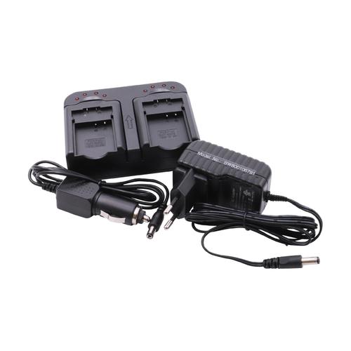 vhbw Chargeur double compatible avec Panasonic SDR-H80, SDR-H280, SDR-H50, SDR-H60, SDR-H40 caméra caméscope action-cam - Station, témoin de charge