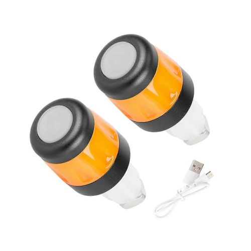 2 Pcs Scooter Électrique Guidon Lumières Led Avertissement Lumière Guidon Embouts Bouchons Étanche Clignotants Feux Noir + Orange