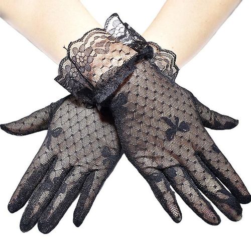 Gants Courts Décoratifs À Carreaux À Carreaux De Mariée