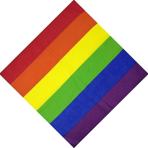 Festival Arc-En-Ciel Coloré Sept Bandes 55x55cm Unisexe Coton Poche Carré Bandeau Bandana Gay Parade Bracelet Cravate