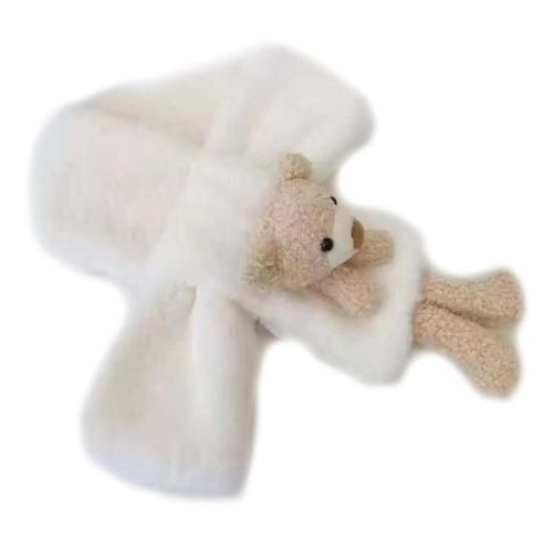 Enfants Fausse Fourrure Foulard Peluche Fourrure Ours Foulard Mignon Cou Plus Chaud Enveloppement D¿Hiver