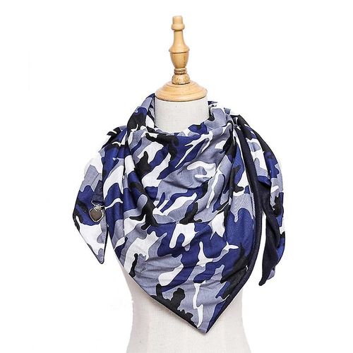 Femmes Camouflage Tie-Dye Print Triangle Écharpe Avec Clip Hiver Cou Cache-Cou Snood Couverture Thermique Poncho Châle Wrap