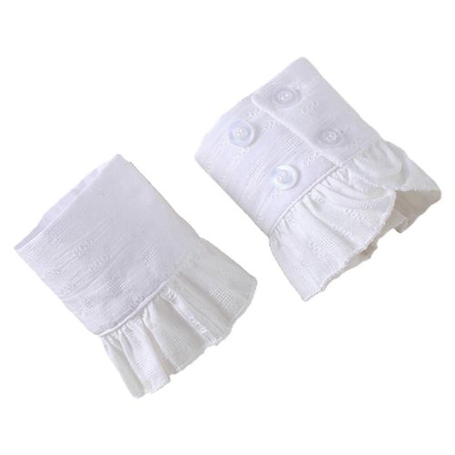 Femmes Romantique Jacquard Chiffon Corne Manchette Plissée Volant Détachable Fausse Manche Pull Décoratif Chauffe-Poignets