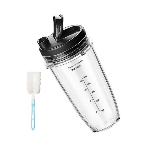 Pièces de rechange pour mélangeur Tasse de mélangeur de 24 oz avec couvercle Sip Seal et brosse de nettoyage compatible avec Ninja Blender Auto IQ