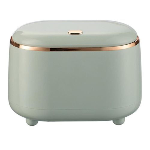 Petite poubelle de bureau de type presse avec couvercle, petit seau de stockage, petite poubelle de bureau, vert clair