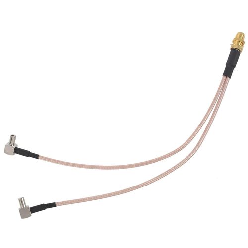 8 pouces SMA Femelle à Y type 2 X TS9 Angle Mâle Connecteur Splitter Combiner Câble, or et argent