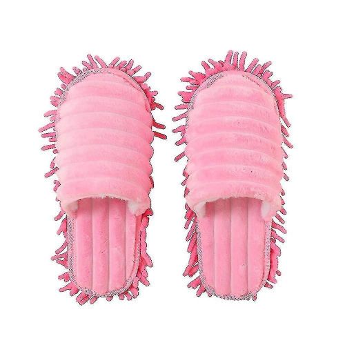 1 Paire De Pantoufles De Serpillière Lazy Cleaning Floor Clean Dust Warm Durable Pour Chambre À Coucher À La Maison
