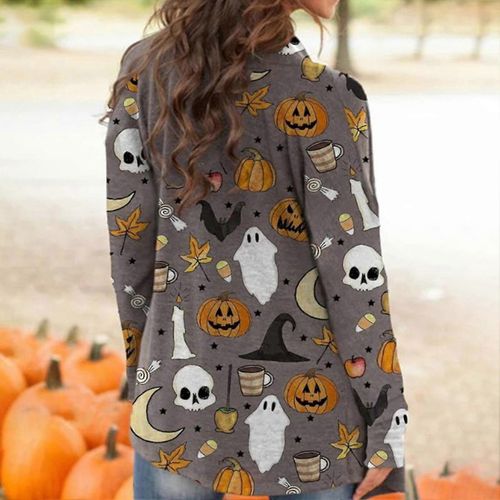 Cardigans À Manches Longues Pour Femmes Vestes Longueur Moyenne Ouvert Avant Manches Longues Halloween Tops