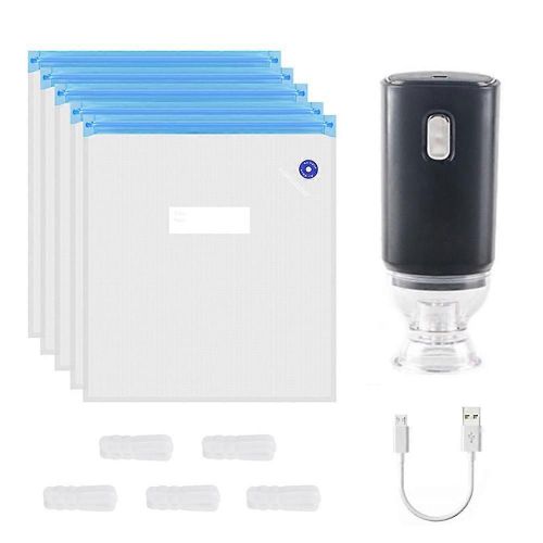 Séchoir à pompe à air électrique rechargeable USB + 5PCS Sac Ensemble pour Imprimante 3D PLA Filament Sac Sous Vide 1-Clé Pompage Rapide