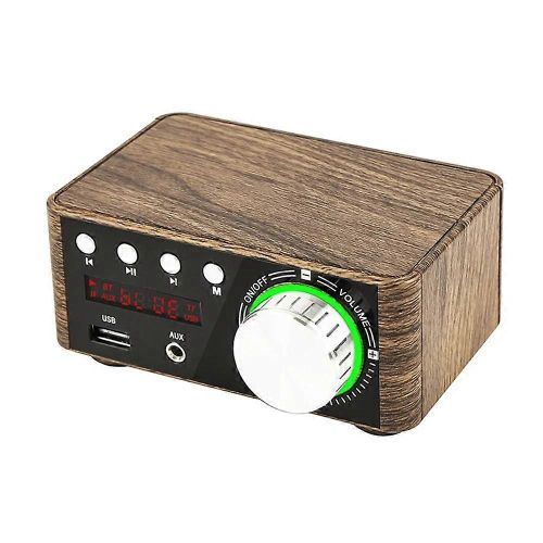 50W + 50W 100W Bluetooth 5.0 Amplificateur Audio Numérique Ampli de Puissance Classe D USB AUX TF Home Cinéma HiFi Stéréo Bois